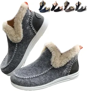 2025 Women's Winter Plush Lined Snow Boots,Flat Shoes Comfy Orthopedic Arch Support Outdoor Walking Booties Classic Non-Slip Ankle Shoes