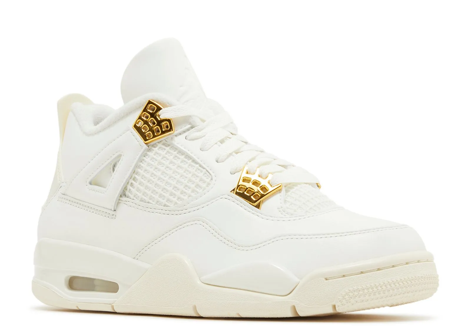 Womens Air Jordan 4 Retro Sneakers in Metallic Gold