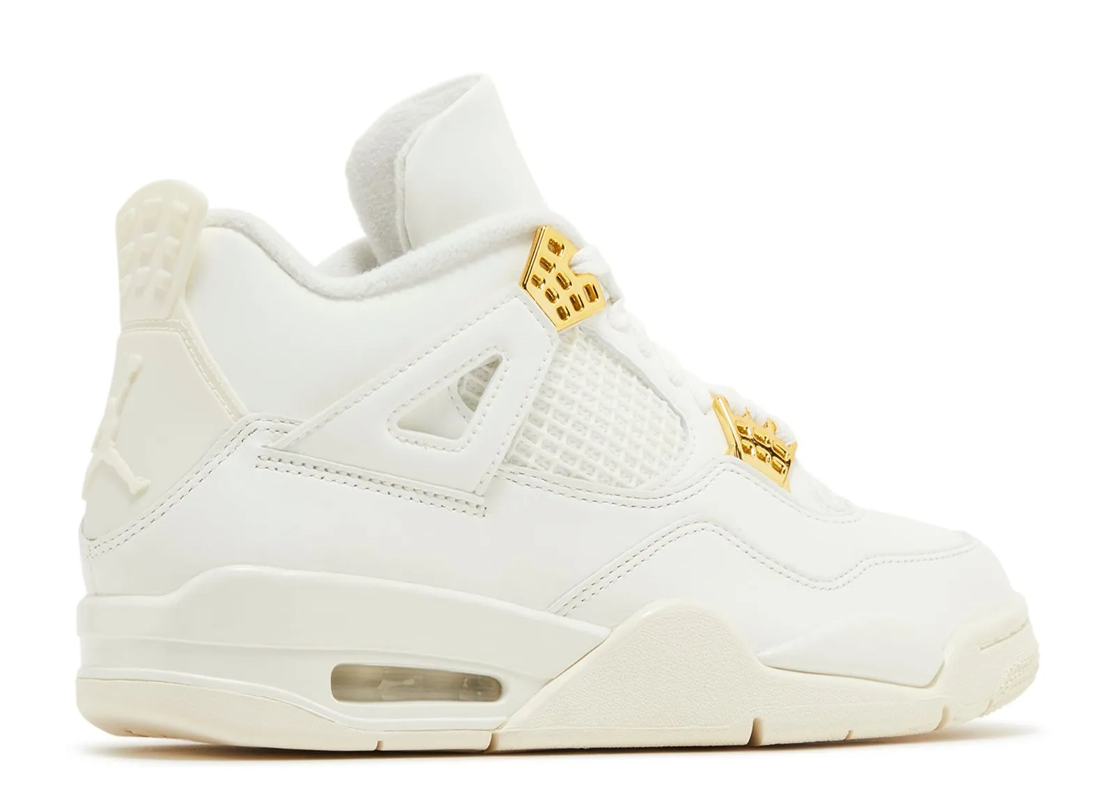 Womens Air Jordan 4 Retro Sneakers in Metallic Gold