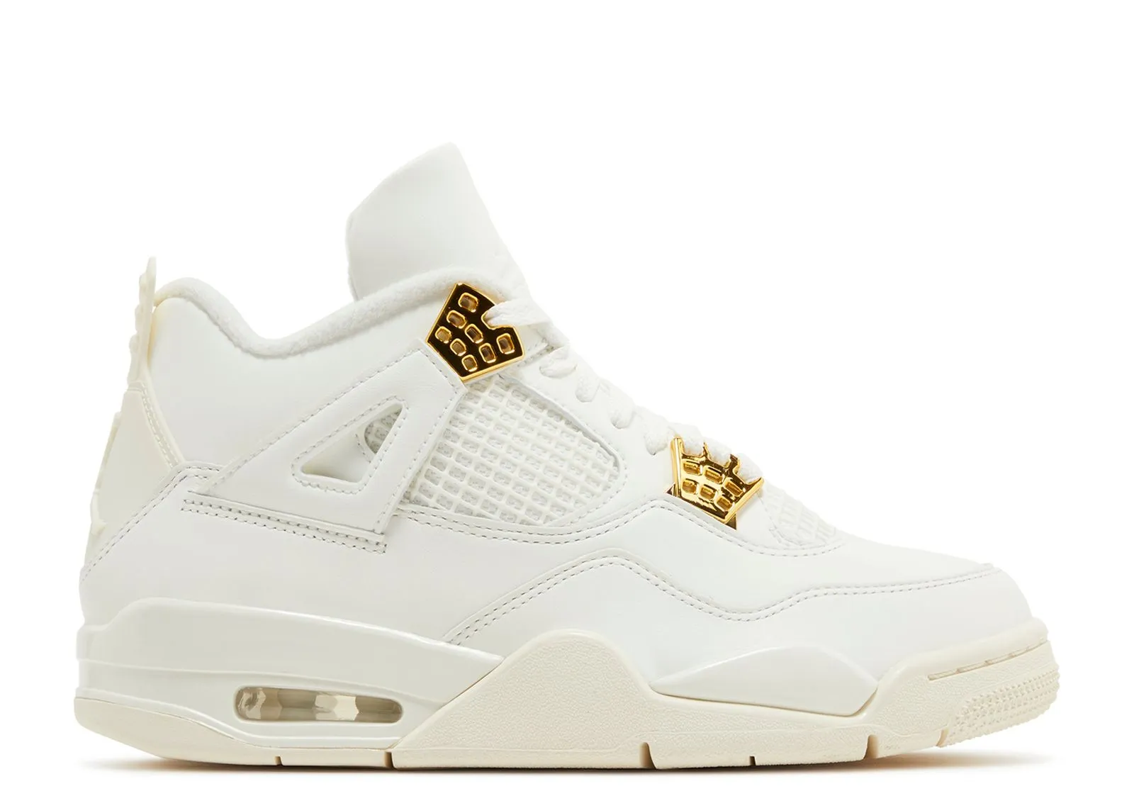 Womens Air Jordan 4 Retro Sneakers in Metallic Gold