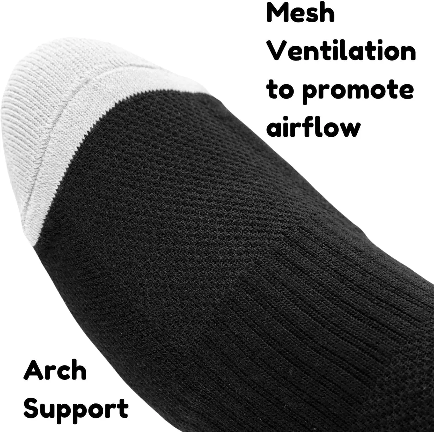 Athletic-Crew-Socks for Men, Cushioned Socks with Moisture Wicking and Arch Support for Running Hiking, Work Boots 3Pairs