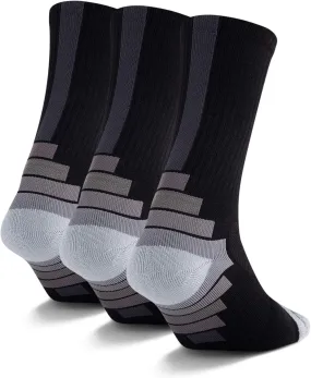 Athletic-Crew-Socks for Men, Cushioned Socks with Moisture Wicking and Arch Support for Running Hiking, Work Boots 3Pairs