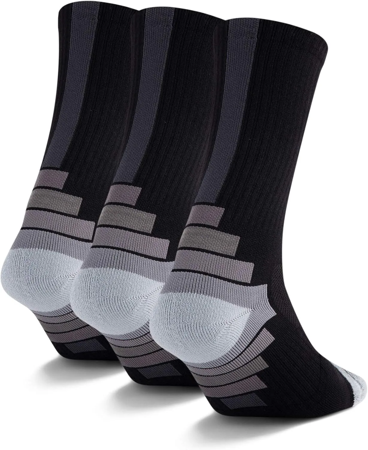 Athletic-Crew-Socks for Men, Cushioned Socks with Moisture Wicking and Arch Support for Running Hiking, Work Boots 3Pairs