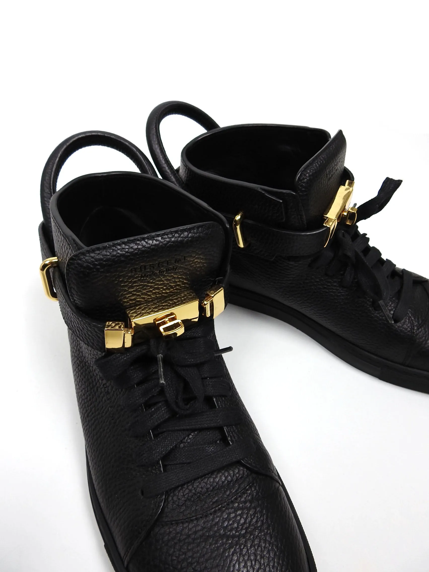 Buscemi Black Padlock High Top Sneakers Fit US 12