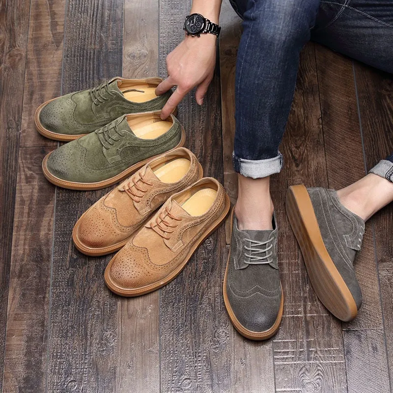 Casual shoes pig leather men's British trendy shoes | Brodtica.com