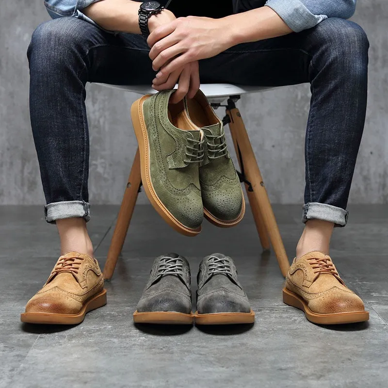 Casual shoes pig leather men's British trendy shoes | Brodtica.com