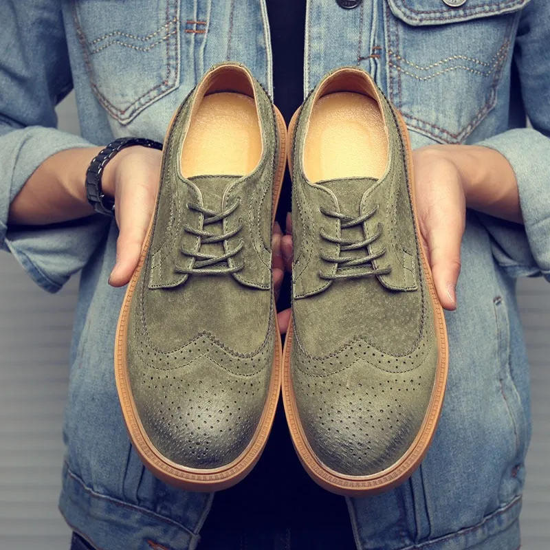 Casual shoes pig leather men's British trendy shoes | Brodtica.com