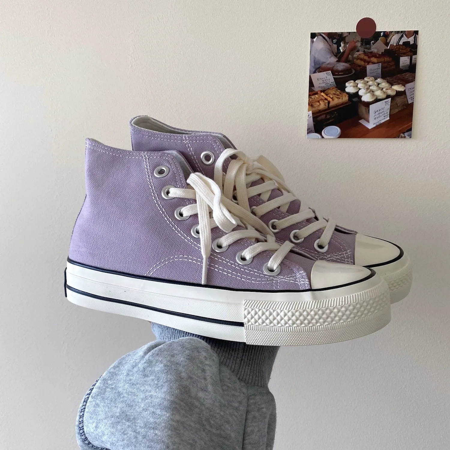Classic High-Top Canvas Sneakers Lavender