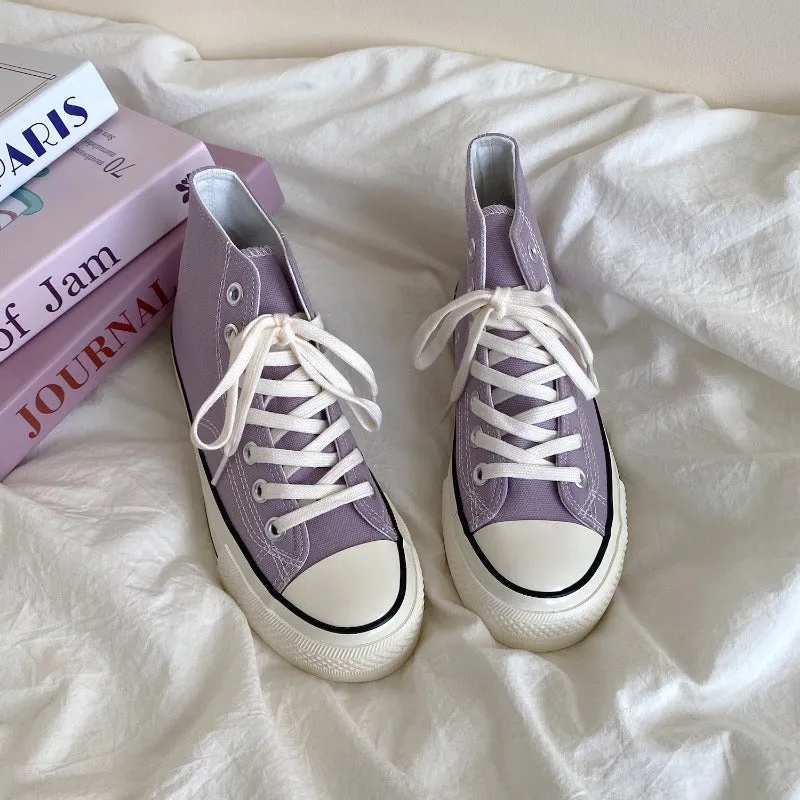 Classic High-Top Canvas Sneakers Lavender