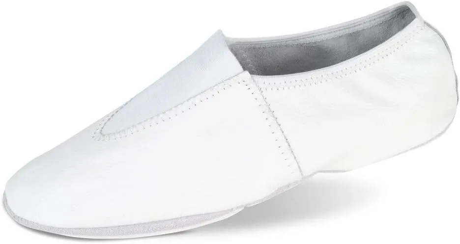 Danshuz Girls White Soft Leather Upper Gymnastic Shoes 2 Kids