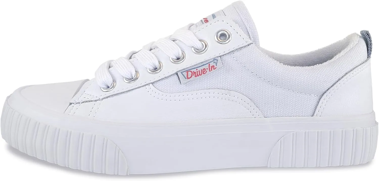 Drive-In Originals Showtime Women's Leather Sneaker, White