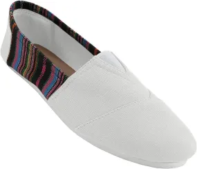 EasySteps Women's Canvas Slip-On Shoes with Padded Insole, 8, White