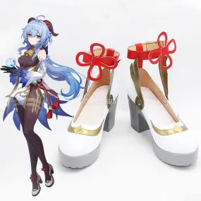 Genshin Impact Ganyu White Cosplay Shoes