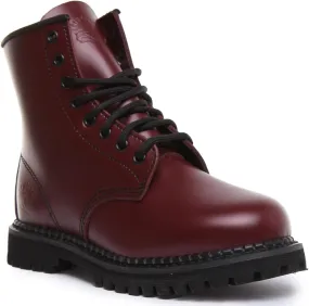 Grinders Mens Cedric CS Derby 8-Hole Cherry Goodyear Welted Boot