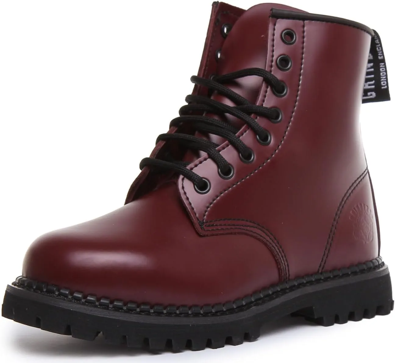 Grinders Mens Cedric CS Derby 8-Hole Cherry Goodyear Welted Boot