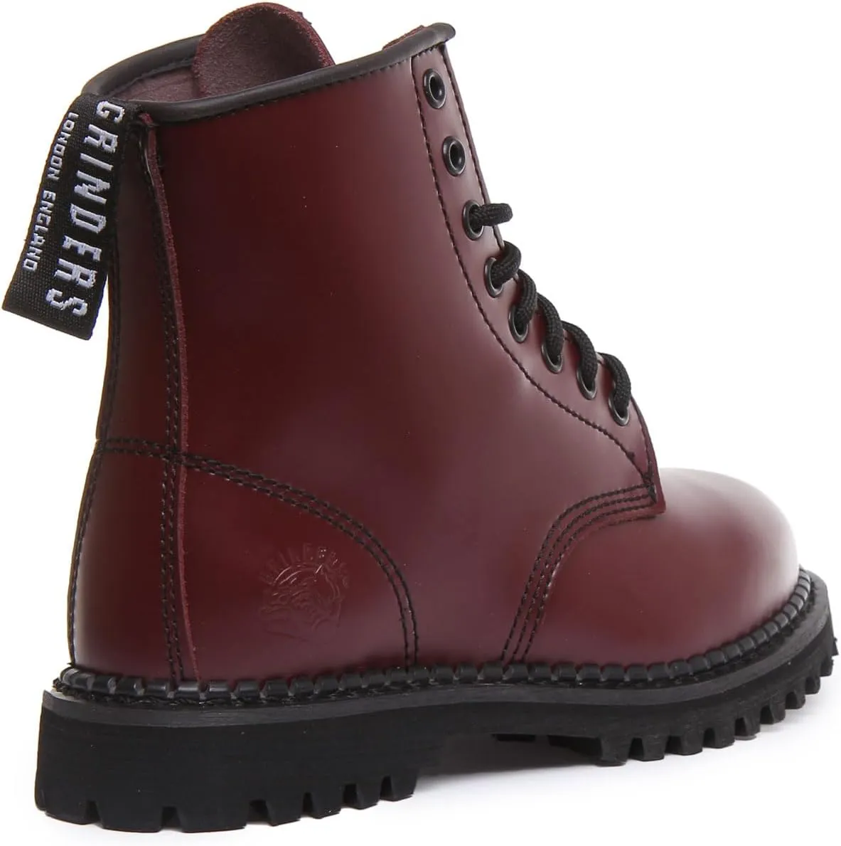 Grinders Mens Cedric CS Derby 8-Hole Cherry Goodyear Welted Boot