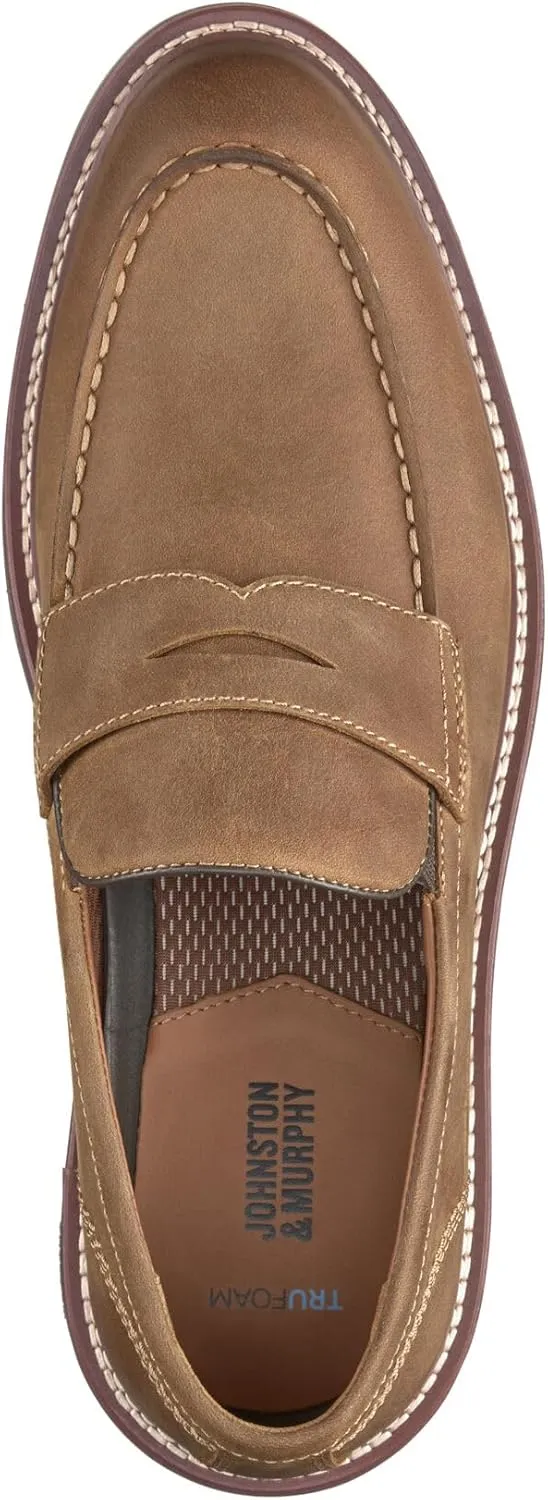 Johnston & Murphy Upton Penny Loafer Mens Shoe, Leathers Shoes for Men, Mens Driver Shoes, Slip-On Moccasins for Men