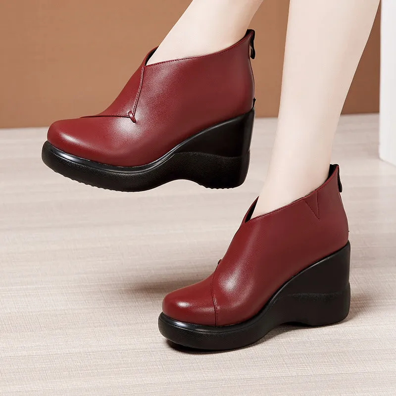 kamames Head Slope With Martin Shoes 2023 Autumn And Winter New Muffin Thick-Soled Waterproof Platform Velvet Thicker Large Size Short Boots