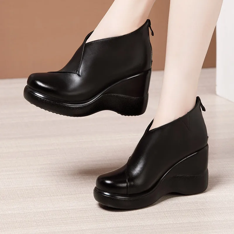 kamames Head Slope With Martin Shoes 2023 Autumn And Winter New Muffin Thick-Soled Waterproof Platform Velvet Thicker Large Size Short Boots