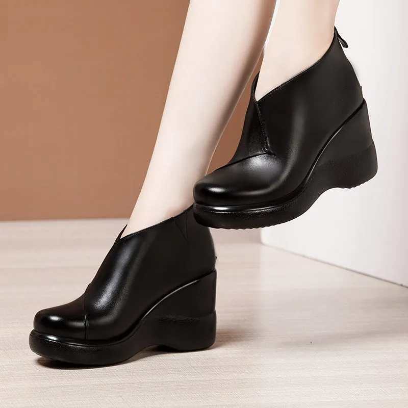 kamames Head Slope With Martin Shoes 2023 Autumn And Winter New Muffin Thick-Soled Waterproof Platform Velvet Thicker Large Size Short Boots