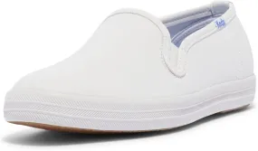Keds Women's Champion Slip on Sneaker, White Leather, 7.5 Wide