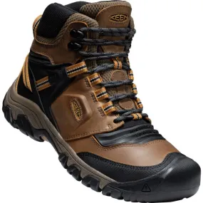 Waterproof Bison and Golden Brown Keen Ridge Flex Mid Hiking Boot