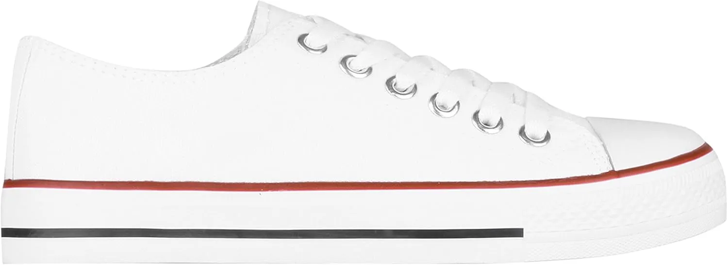 KRISP Women Girls Low Top Canvas Classic Fashion Lace Up Slip On Sneakers Shoes