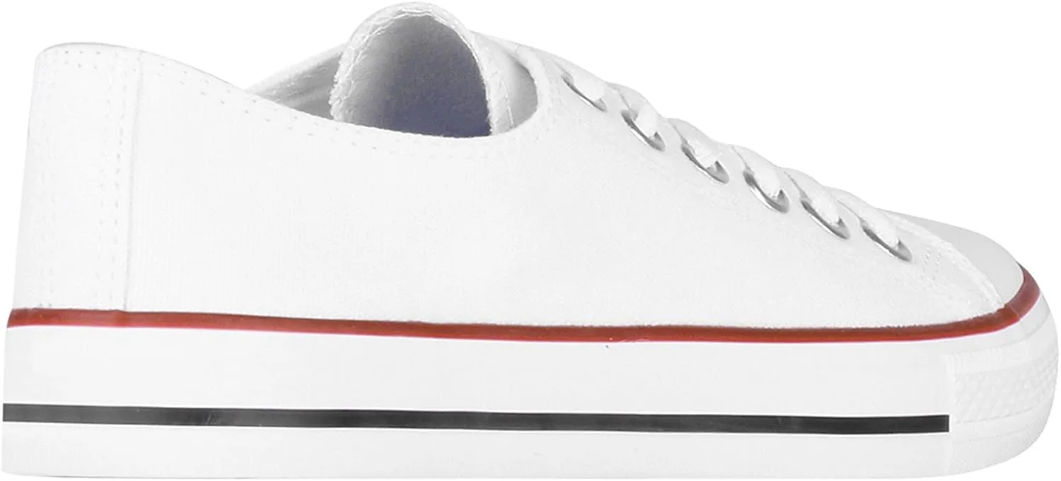KRISP Women Girls Low Top Canvas Classic Fashion Lace Up Slip On Sneakers Shoes