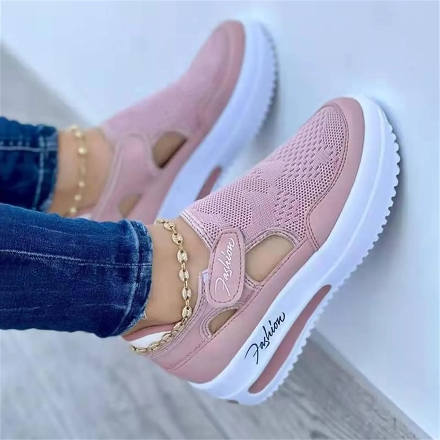 Ladmiple Sneakers For Women Slip On Wide Width Leather Walking Shoes Lace Up Dressy Casual Summer Platform Flats Loafers