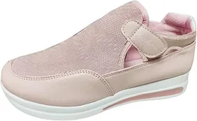 Ladmiple Sneakers For Women Slip On Wide Width Leather Walking Shoes Lace Up Dressy Casual Summer Platform Flats Loafers