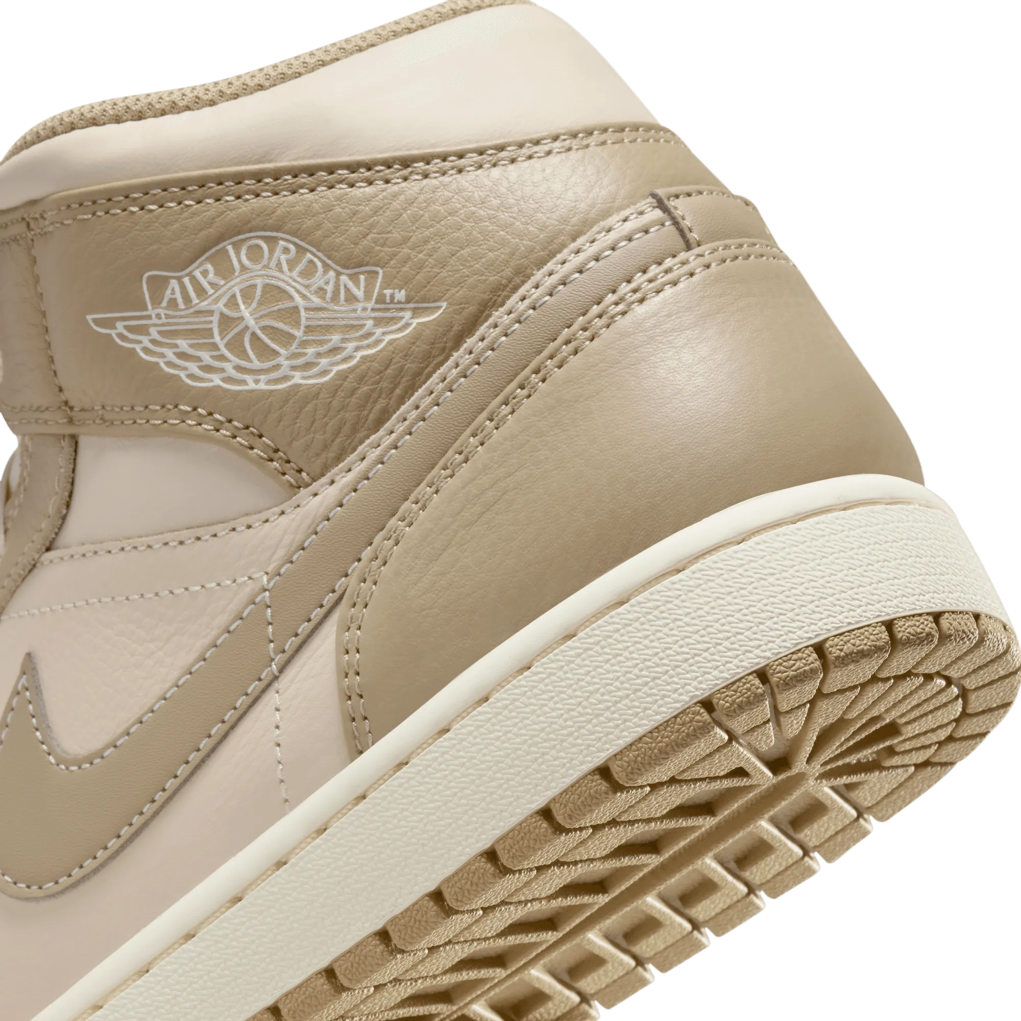 Mens Premium Air Jordan 1 Mid Sneakers in Legend Light Brown/Khaki/Phantom Color
