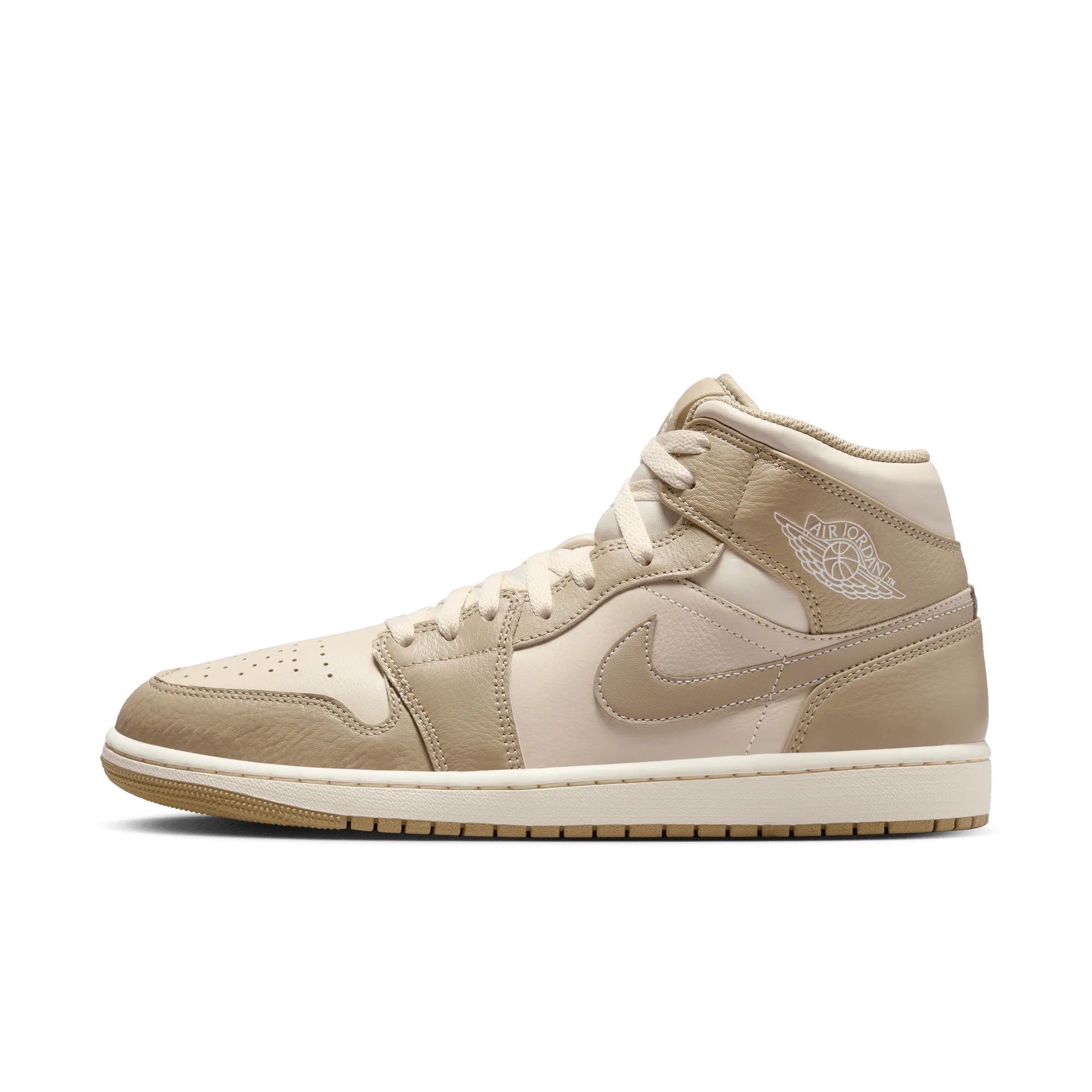 Mens Premium Air Jordan 1 Mid Sneakers in Legend Light Brown/Khaki/Phantom Color