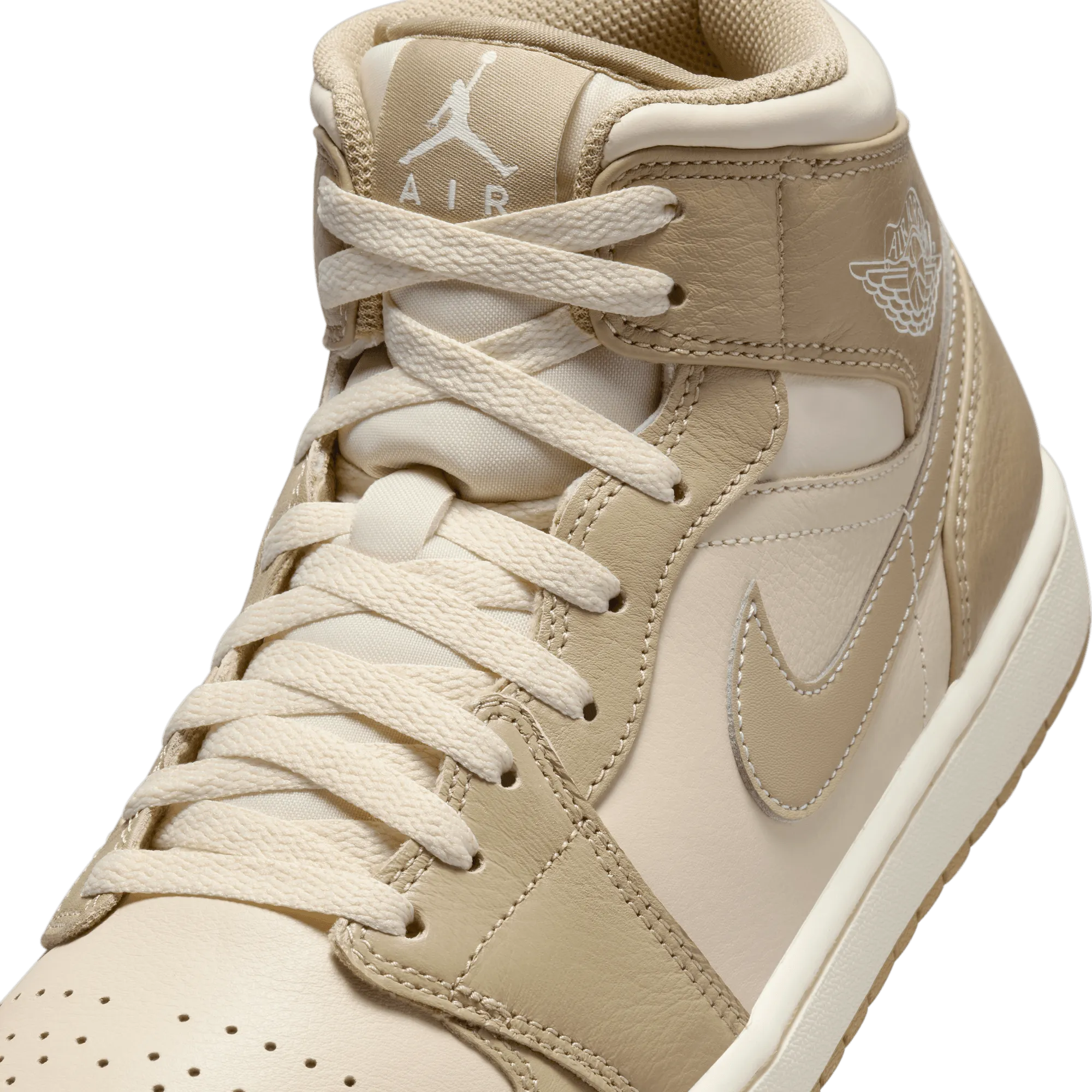 Mens Premium Air Jordan 1 Mid Sneakers in Legend Light Brown/Khaki/Phantom Color