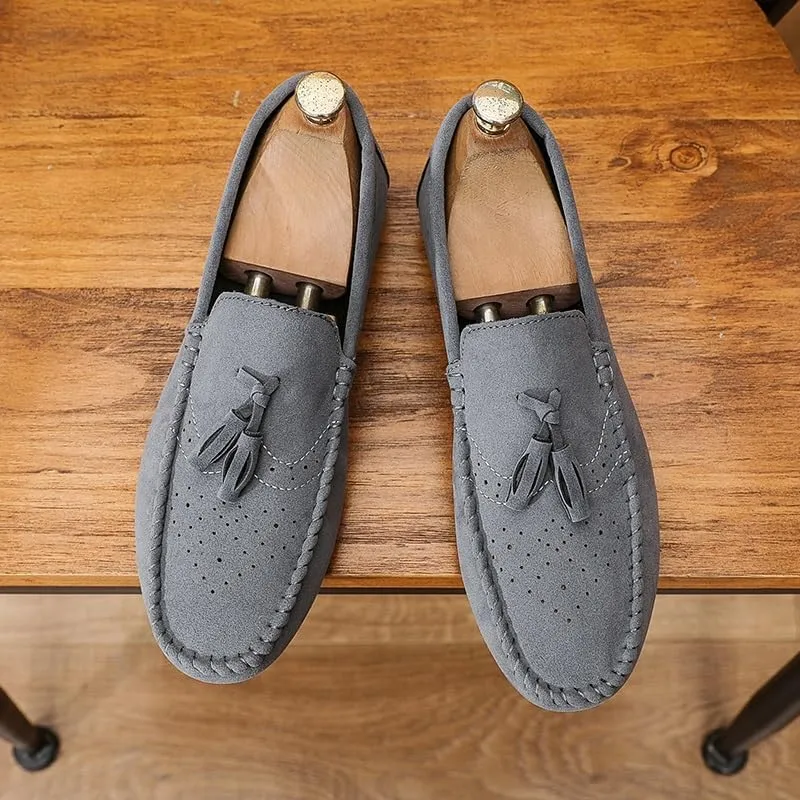 Mens Loafers Shoe Solid Color Faux Leather with Tassel Loafer Shoes Lightweight Anti-Slip Resistant Prom Slip On