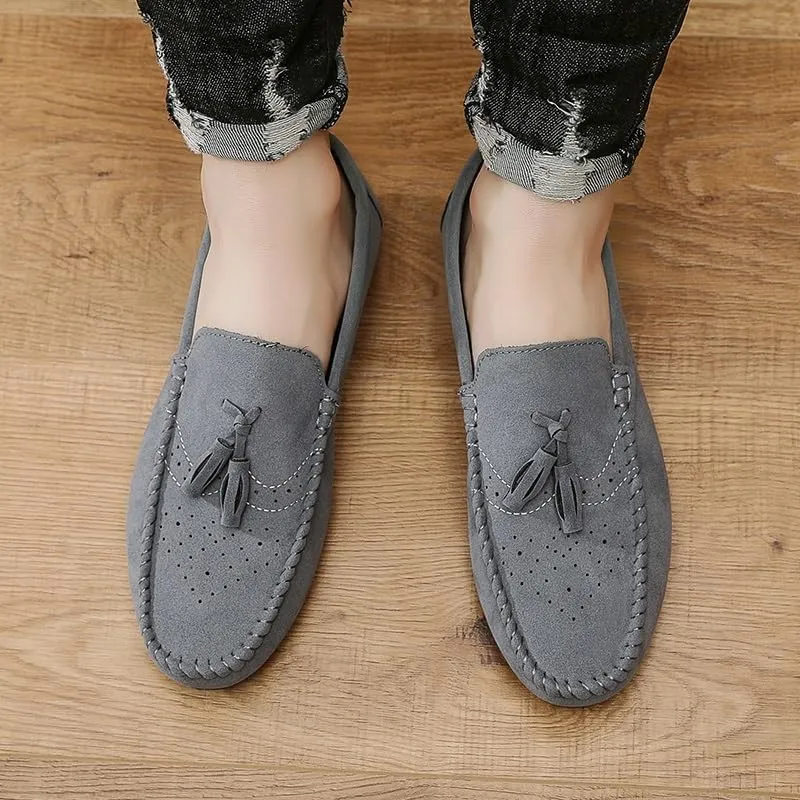 Mens Loafers Shoe Solid Color Faux Leather with Tassel Loafer Shoes Lightweight Anti-Slip Resistant Prom Slip On