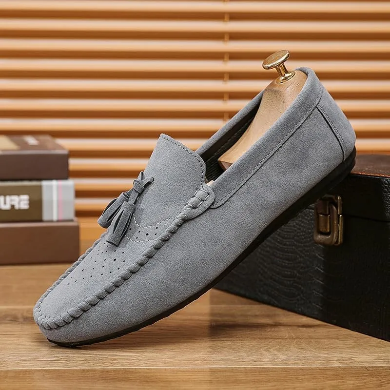 Mens Loafers Shoe Solid Color Faux Leather with Tassel Loafer Shoes Lightweight Anti-Slip Resistant Prom Slip On