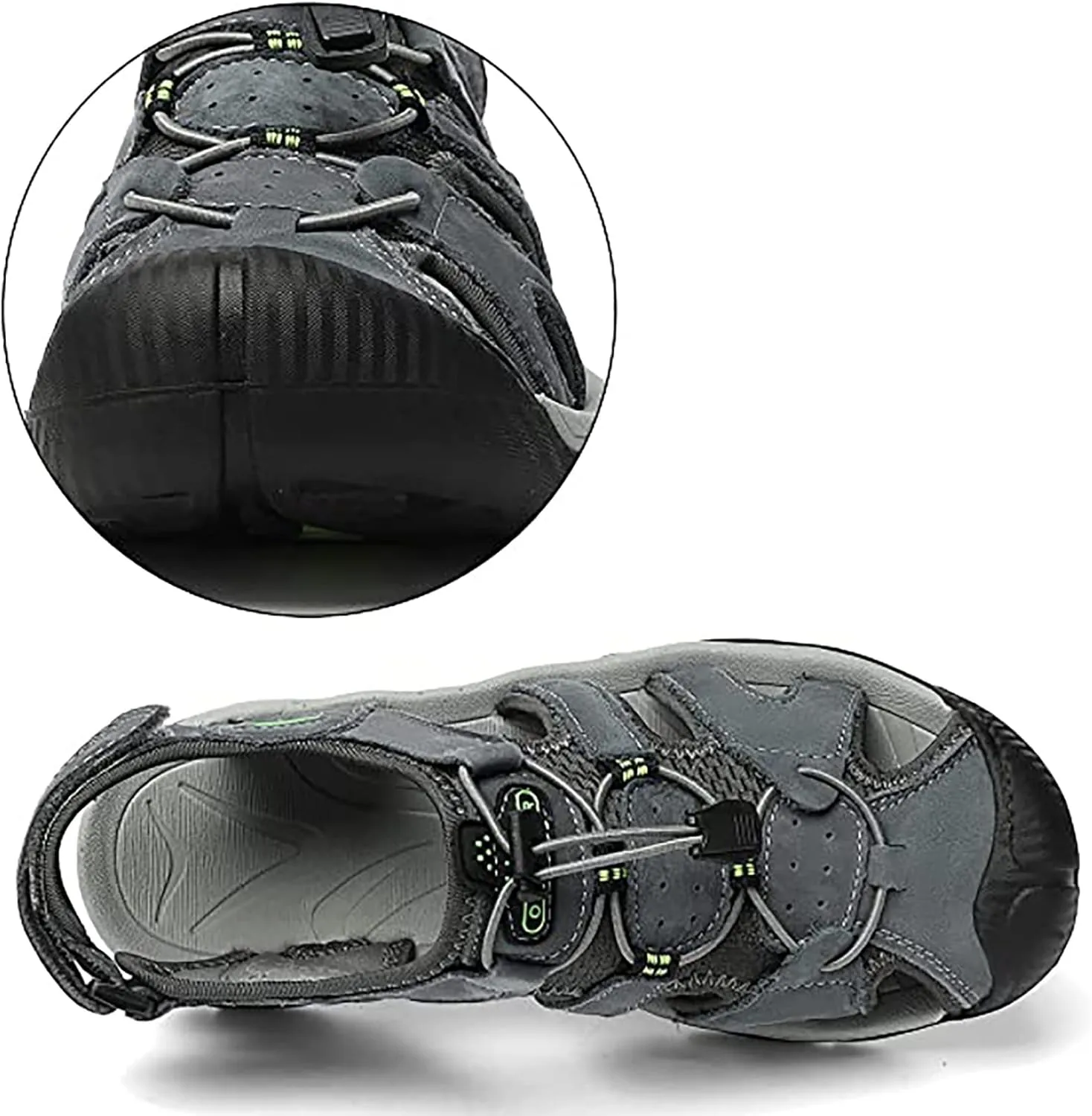 Men's Sport Sandals Outdoor Hiking Sandals Beach Shoes Closed Waterproof Sandals Lightweight Hiking Casual Sandals Water Shoes