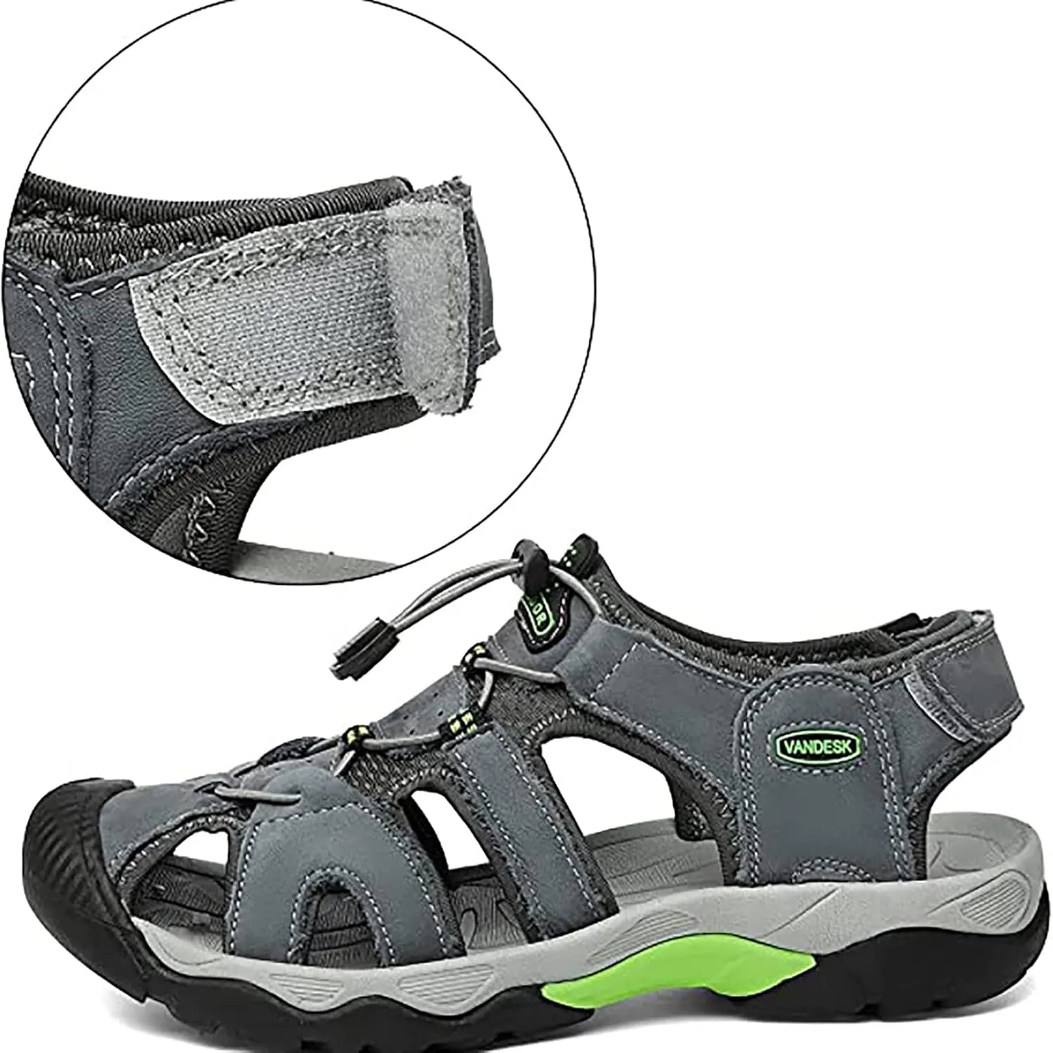 Men's Sport Sandals Outdoor Hiking Sandals Beach Shoes Closed Waterproof Sandals Lightweight Hiking Casual Sandals Water Shoes