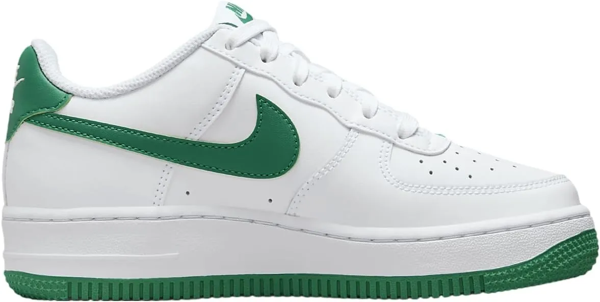 Nike Air Force 1 Big Kids' Shoes (FV5948-103, White/White/Malachite)