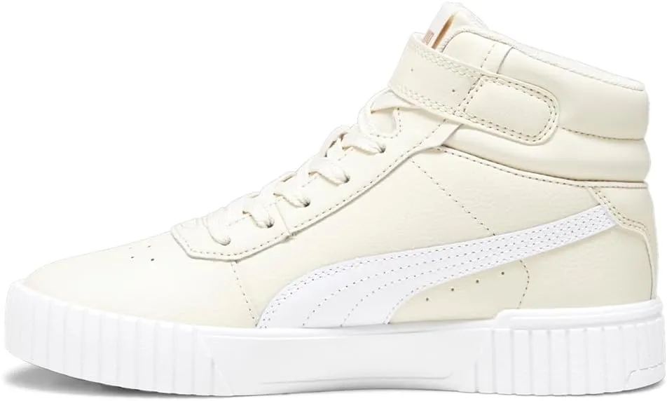 PUMA Women's Carina Leather Mid Shoes, 2.0 White-Silver, 6