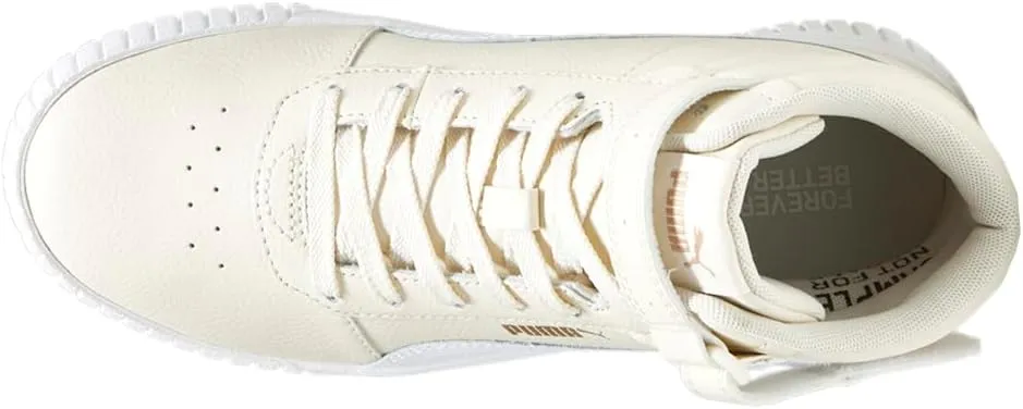 PUMA Women's Carina Leather Mid Shoes, 2.0 White-Silver, 6