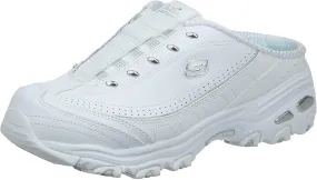 Skechers Women's D'Lites Bright Sky Mule, White/White/Silver, Size 7.5