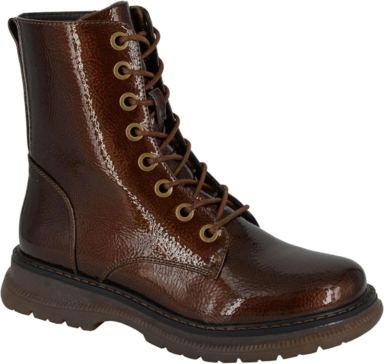 Womens Anneta 8 Eyelet Floral & Matallic Print Boots