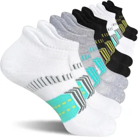Womens Athletic Cushioned Anti-Blister Comfort Running Ankle Socks 5 Pairs