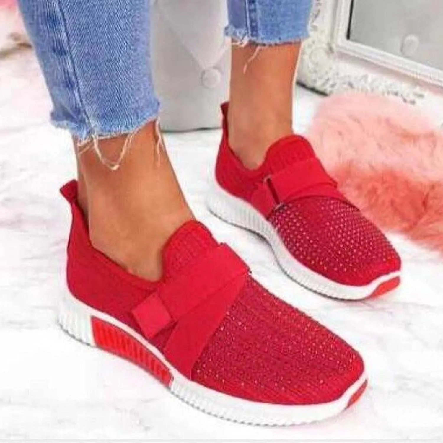 Womens Orthopedic Walking Loafers Slip On Sneakers with Arch Support Comfortable Casual Shoes Plantar Fasciitis Relief Foot Heel Pain Diabetic Feet
